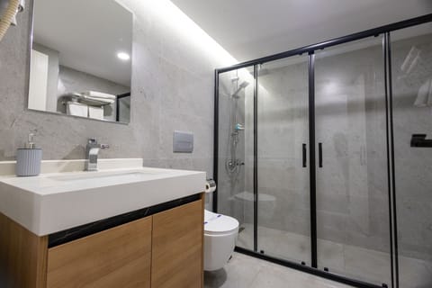 Deluxe Suite | Bathroom | Free toiletries, hair dryer, slippers, towels