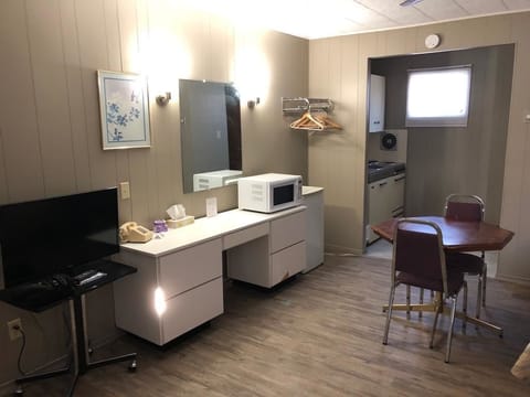 Double Room, 2 Queen Beds, Kitchenette | Individually furnished, desk, laptop workspace, blackout drapes