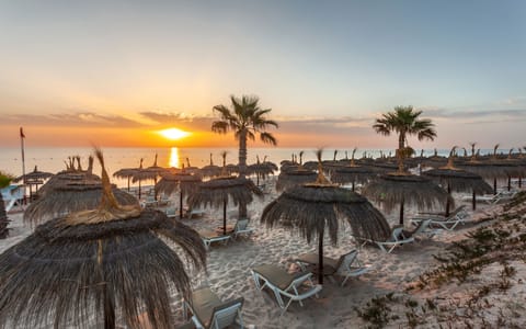 Private beach, sun loungers, beach umbrellas