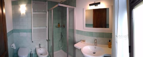 Shower, free toiletries, hair dryer, bidet