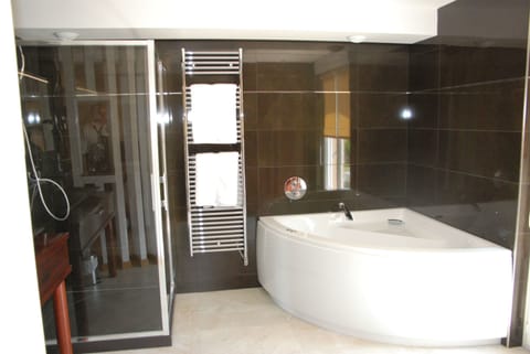 Suite | Bathroom | Hair dryer, towels