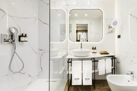 Free toiletries, hair dryer, bidet, towels