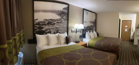 Room, 2 Queen Beds, Non Smoking | Individually furnished, desk, laptop workspace, blackout drapes