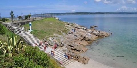 On the beach, white sand