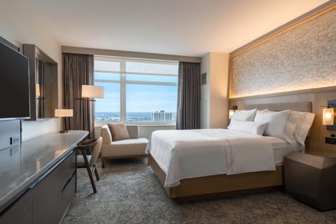 Premium bedding, down comforters, pillowtop beds, in-room safe