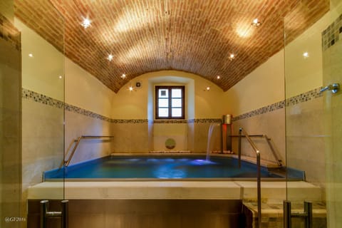 Indoor pool, seasonal outdoor pool, pool umbrellas, sun loungers