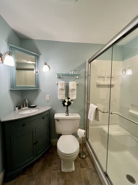 The Nautical Suite | Bathroom | Designer toiletries, hair dryer, bathrobes, towels