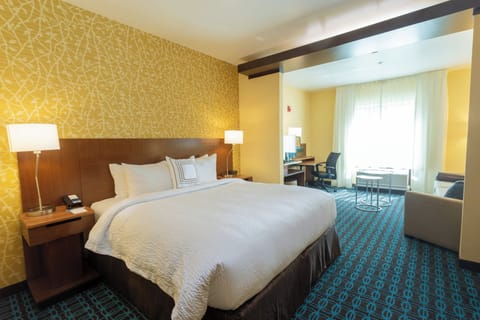 Down comforters, in-room safe, desk, blackout drapes