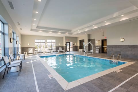 Indoor pool, open 6 AM to midnight, sun loungers