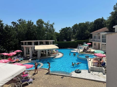Seasonal outdoor pool, pool umbrellas, sun loungers