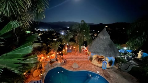 Outdoor pool, open 10:00 AM to 10:00 PM, sun loungers