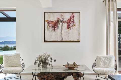 40-inch flat-screen TV with satellite channels, LCD TV, fireplace