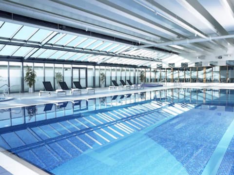 Indoor pool, open 6:00 AM to 9:30 PM, sun loungers