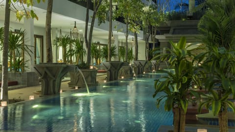 Outdoor pool, open 9 AM to 6 PM, sun loungers