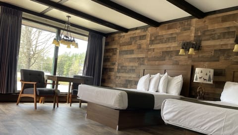 Standard Room, 2 Queen Beds, Non Smoking, Refrigerator, Pet Friendly | Desk, blackout drapes, iron/ironing board, free WiFi