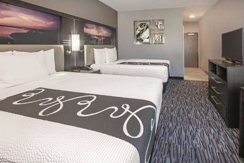 Room, 2 Queen Beds, Non Smoking | Pillowtop beds, desk, iron/ironing board, free cribs/infant beds