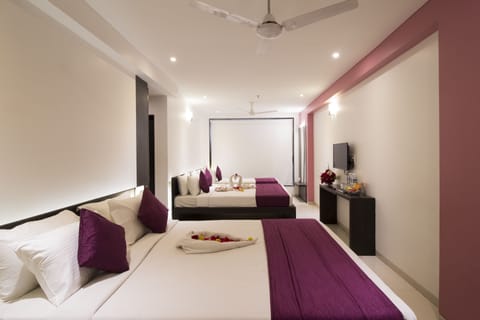 Family Room, 1 Bedroom, City View, Executive Level | Living room | LED TV, fireplace