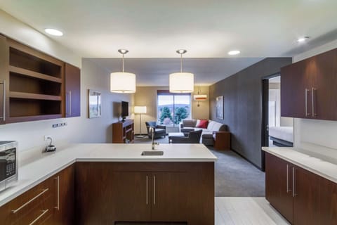 Suite, 1 King Bed with Sofa bed | Desk, blackout drapes, iron/ironing board, free cribs/infant beds