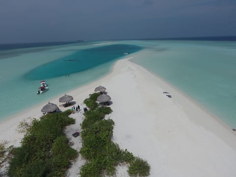 Private beach nearby, white sand