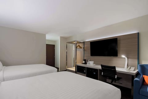 Standard Room, 2 Queen Beds, Non Smoking, Refrigerator & Microwave | In-room safe, iron/ironing board, free WiFi, bed sheets