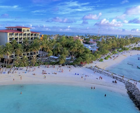 On the beach, white sand, beach towels
