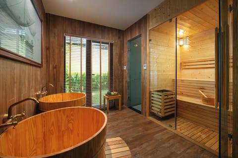 Sauna, hot tub, steam room, body treatments, hot stone massages