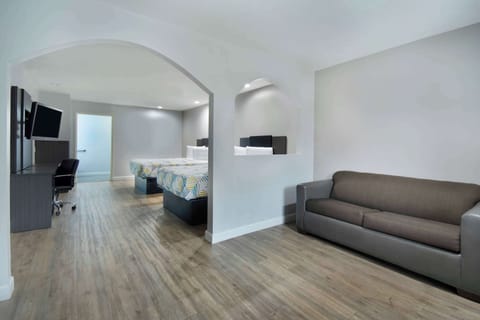 Deluxe Room, 2 Queen Beds, Non Smoking, Refrigerator & Microwave | Desk, iron/ironing board