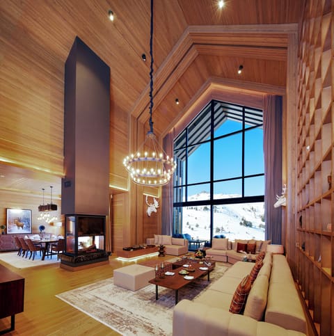 Luxury Villa, 4 Bedrooms, Mountain View | Living area | 75-inch LCD TV with satellite channels, TV