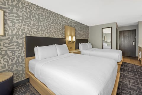 Standard Room, 2 Queen Beds, Non Smoking (Walk-in Shower;Pets Not Allowed) | Pillowtop beds, desk, laptop workspace, blackout drapes