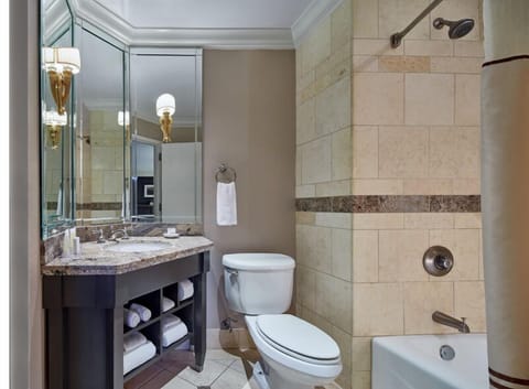 Room Type Assigned on Arrival | Bathroom | Combined shower/tub, free toiletries, hair dryer, towels