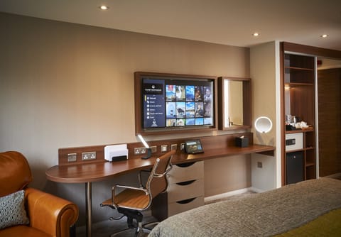 In-room safe, desk, laptop workspace, iron/ironing board