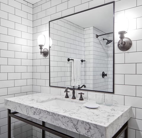 Shower, free toiletries, hair dryer, bathrobes