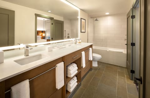 Junior Suite, 1 King Bed with Sofa bed (Terra) | Bathroom | Combined shower/tub, jetted tub, designer toiletries, hair dryer