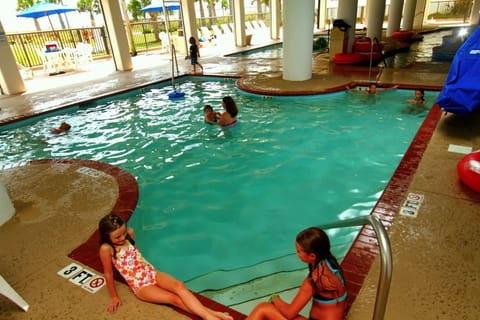 Indoor pool, outdoor pool, sun loungers