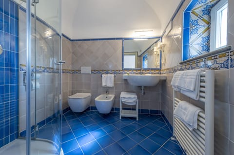 Junior Studio Suite, 1 Bedroom, Terrace, Sea View (Elite) | Bathroom | Hair dryer, towels, soap, shampoo