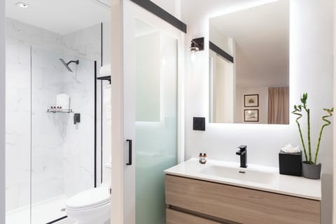 Free toiletries, hair dryer, towels, soap