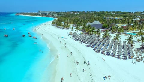 On the beach, scuba diving
