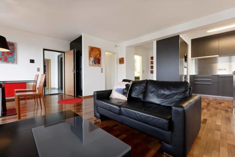 Panoramic Penthouse, 2 Bedrooms | Living room | Flat-screen TV, DVD player, iPod dock