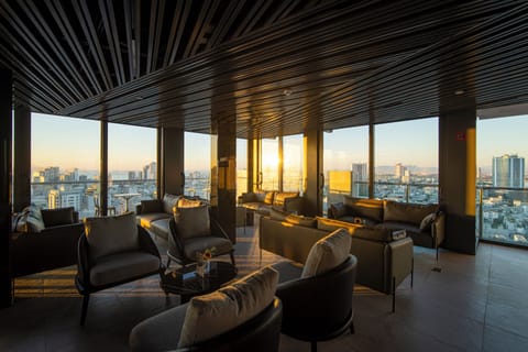 Rooftop bar, pool views, open daily