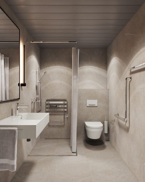 Classic Room, 1 King Bed | Bathroom | Hair dryer, towels, soap, shampoo