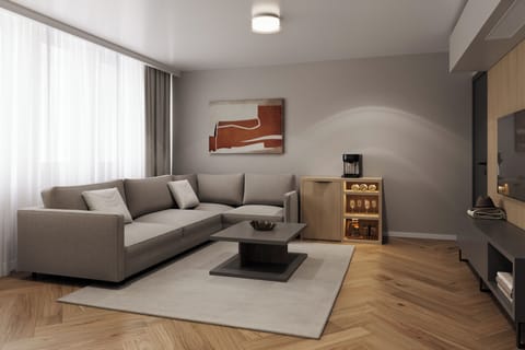 Suite | Living area | 50-inch flat-screen TV with satellite channels