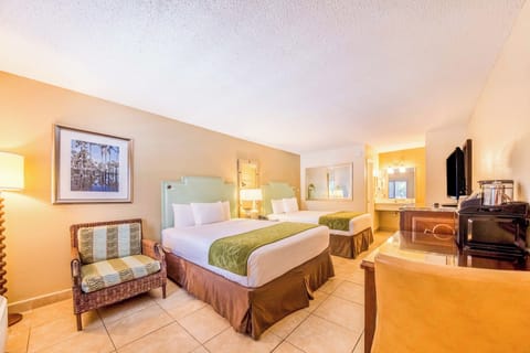 Deluxe Room, 2 Queen Beds | Premium bedding, desk, iron/ironing board, free cribs/infant beds