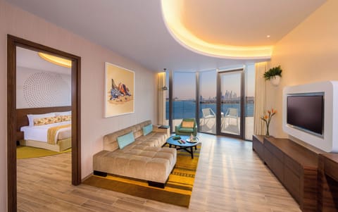 Premium Suite, 1 Bedroom, Balcony (Palm Sea View and Club Lounge Access) | Living area | 42-inch flat-screen TV with cable channels, TV