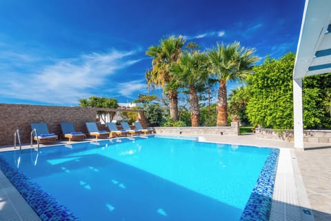 Outdoor pool, open 8:00 AM to 8:00 PM, sun loungers