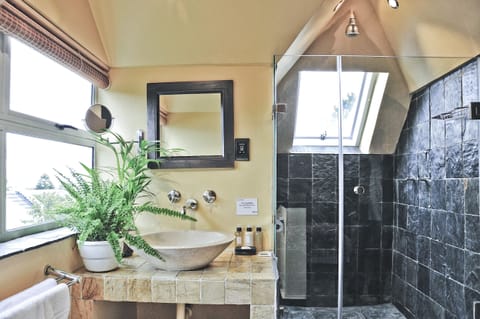 Standard Double Room (Upstairs 3) | Bathroom | Rainfall showerhead, free toiletries, hair dryer, towels