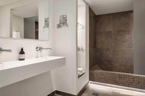 Suite, 2 Twin Beds | Bathroom | Eco-friendly toiletries, hair dryer, towels, soap