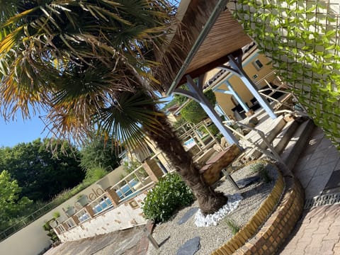 Seasonal outdoor pool, open 9:00 AM to 8:00 PM, sun loungers
