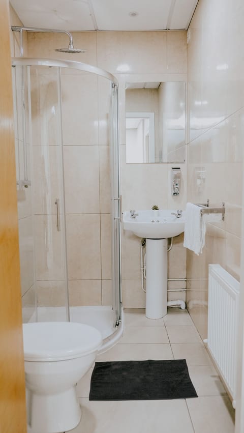 Shower, rainfall showerhead, hair dryer