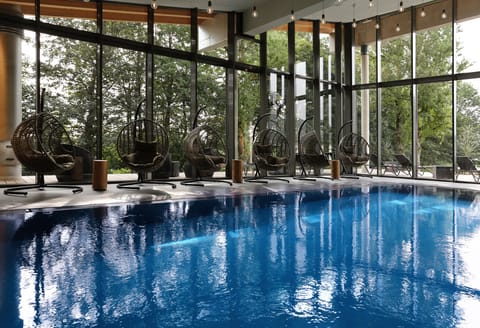 Indoor pool, open 10:30 AM to 10:00 PM, sun loungers