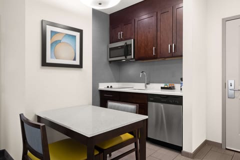Suite, 2 Queen Beds, Accessible, Non Smoking (Hearing) | Private kitchen | Full-size fridge, microwave, stovetop, dishwasher
